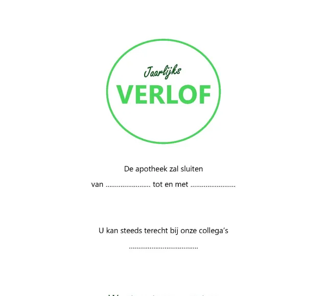 affiche jaarlijkse vakantie