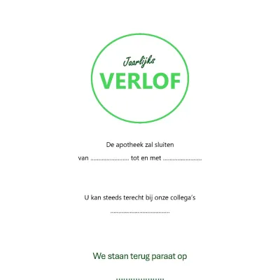 affiche jaarlijkse vakantie